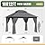 Aoxun Outdoor Gazebo for Patio 10x12, Metal Frame Canopy with Double Roofs, Heavy Duty Party Tent and Shelter with Mosquito Netting and Privacy Screen for Backyard, Lawn, Garden, Deck