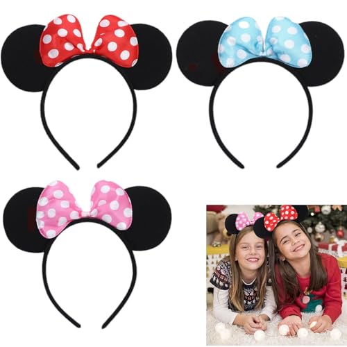 GWAWG Micky Maus Ohren Stirnbänder Neuheit Zubehör Urlaub Party Geburtstag Party Cosplay Zubehör für Erwachsene Kinder 4 Stück