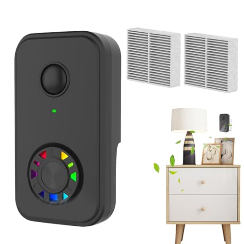 Purificador de aire de iones negativos para el hogar - Ionizador Purificador | Elimina olores para garaje cocina, dormitorio, coche, animales, funcionamiento silencioso