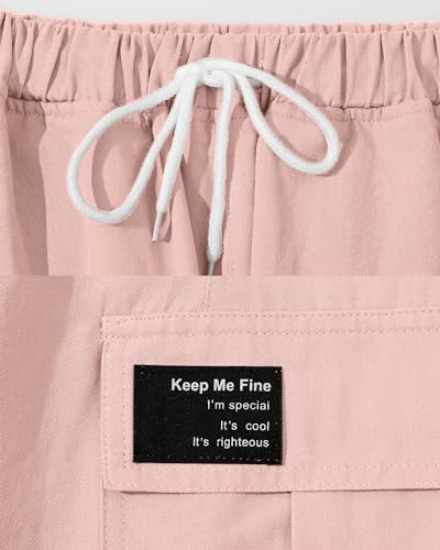 Image of ARTMINE Girls' 2 Piece Outfits Casual Drawstring Jogger Pants and Basic Short Sleeve Top Set, 6-14 Years