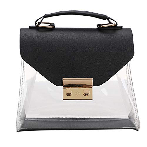 Preisvergleich Produktbild LILIHOT Transparenter Geleeschal der Art und Weisedame Wilde Umhängetasche Kuriertasche Umhängetasche Cord Verschluss Leinwand große Kapazität College Style Umhängetasche für Frauen