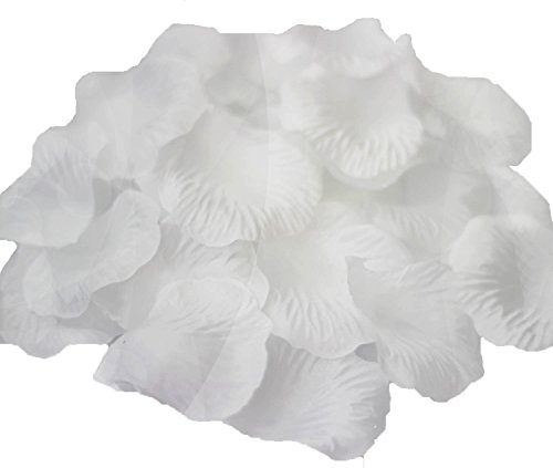 JUYO VONSAN 1000pcs Rose Petals Wedding Flowers Favors for You Special Wedding (White)