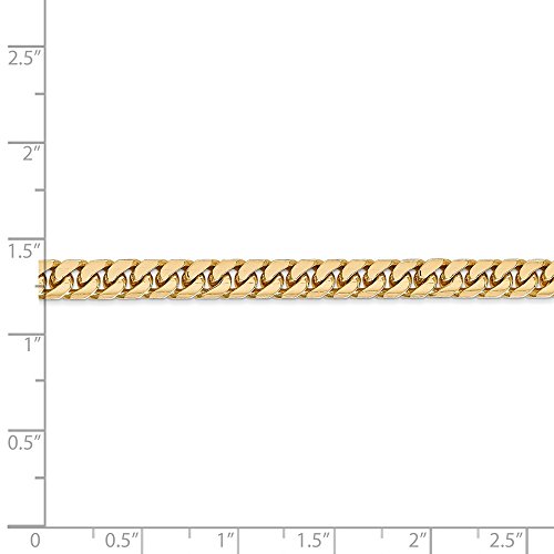 Cadena cubana sólida de oro amarillo 14k 5mm con broche miniatura 4