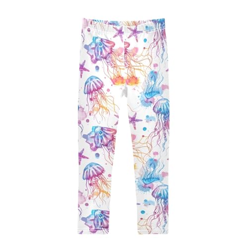 Jellyfish Purple 1 Girls Leggings Athletic Pants Tights Stretch Bottom