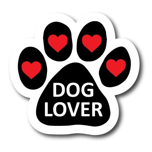 Image of Dog Lover Pawprint Car Magnet 5 Inch, Dog Lover Gift