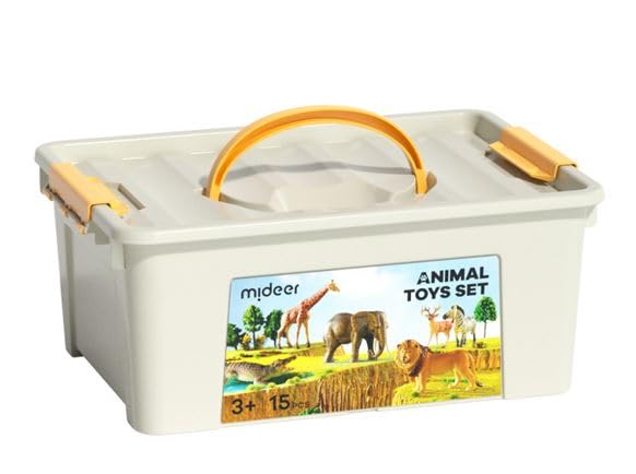Animales del zoológico Mideer figuras para maquetas y juegos en casa