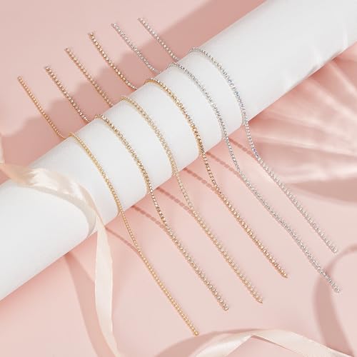 NICENEEDED 6 Strips Nail Chains, 3D Nail Art Charms Gold Nail Charms Nail Metal Punk Nail Studs, Jewelry Accessory Nails Supply for Women DIY Manicure Tips Decor - Image 3