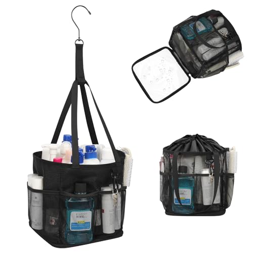 Mesh Shower Caddy Portable for College Dorm Room Essentials, Shower Tote Bag with Hanging Hook and...