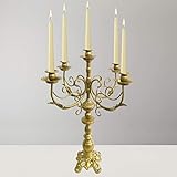 Metal Candelabra - 5 Arms Candle Holders - Candlestick Holders for 1/2-1 inch Taper Candles, 17Inch
