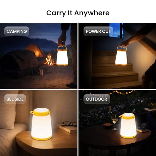Image of Wipro Azure Select LED Rechargeable Lantern | 3-in-1 Lighting with 360 Degree Distribution|Type-C Charging| Long Press Dimmable | 1800mAh Fast Charging Battery |Overcharge & Deep Discharge Protection