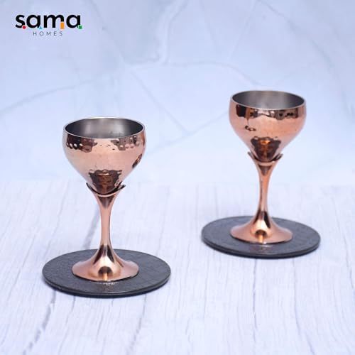 Set de 2 vasos redondos de cobre para tequila 5.75 x 5.75 x 10.5 cm miniatura 2