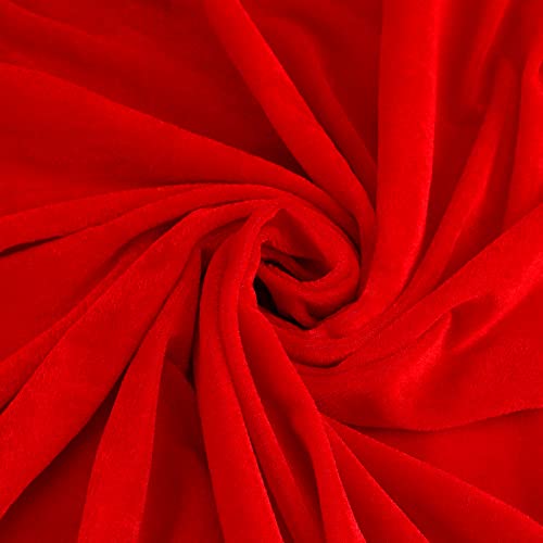 Luxurious Red Velvet Fabric by the Yard - 10 Yards x 65 Inches, Perfect for Crafting, Sewing, and Home Décor Projects