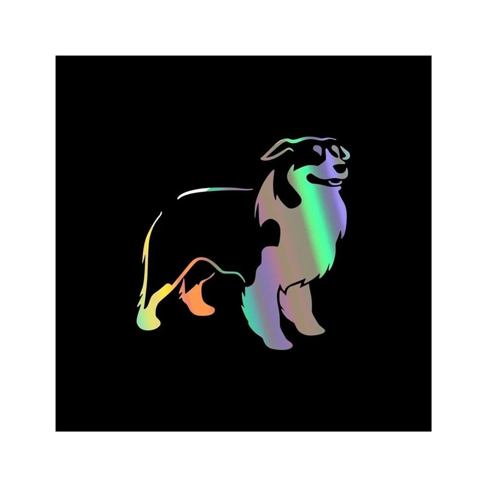 20x20cm Border Collie Car Reflective Sticker Auto Vinyl Film Dog Decal(Laser,2pcs)