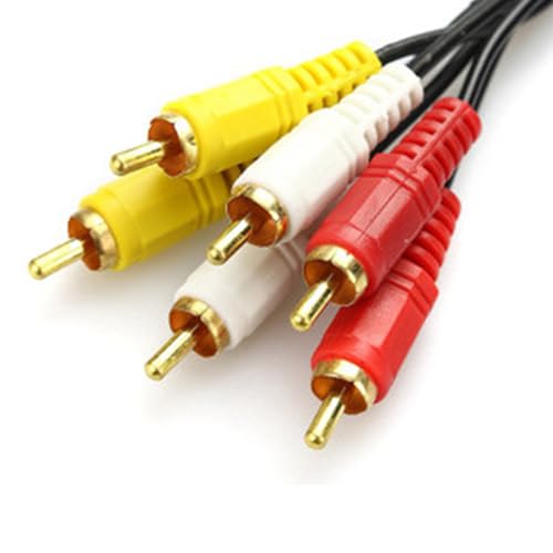 Generisch Cable de audio de 3,5 mm, cable de audio de vídeo de 3,5 mm, estéreo, accesorios de audio de alta velocidad, 6 pines, 3 macho a 3 macho, cable compuesto para televisores y ordenadores - imagen 6