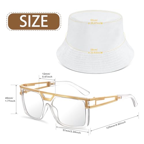 Sintege 80s 90s Outfits Accessories for Men Women Hip Hop Costume Kit,Rapper Outfits Hip Hop Jewelry Set for Women Men