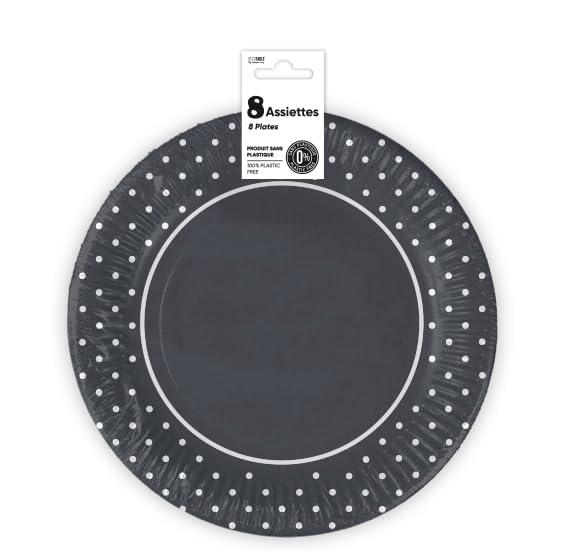 surprisez vous ASSIETTES X 8 FESTIVES 23CM GRIS