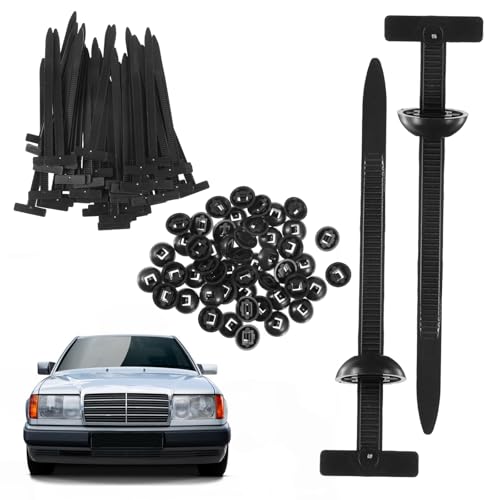 Ouligay 50 Stück Nylon Kabelbinder Schnalle Universal Kabelbinderschnalle aus Nylon Universal Cable Tie Buckle Schwarz Multipurpose Plastic Cable Ties Tool for Car Daily Repair, Schnellfixierung