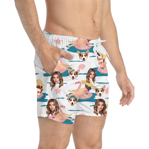 Custom Swim Trunks with Face for Men Personalized Beach Swim Shorts with Photo Logo Gift for Men's3