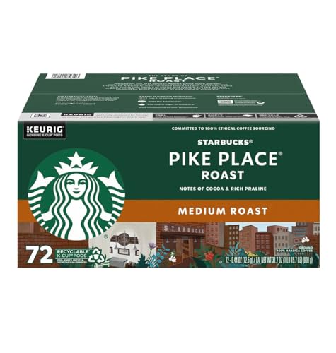 Pike Place single serve capsules for Keurig K-Cup pod brewers, 72 Count (1 Box)