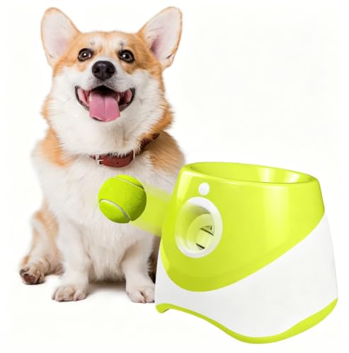 Dog Ball Launcher Automatic Dog Ball Launcher Automatic Ball Thrower for dogs 3 Adjustable Distance 10-30FT Dog Ball Thrower with 3-Pack 5cm Balls Portable Outdoor Use for Parks and Lawns