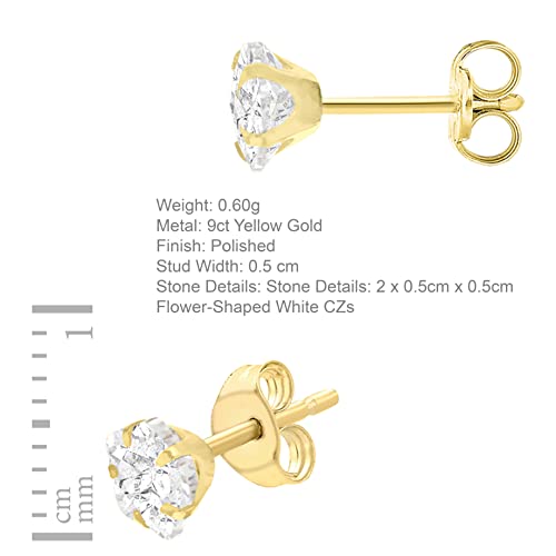 Oxyde de zirconium et or 9 carat pour des boucles d'oreilles d'exception - 4