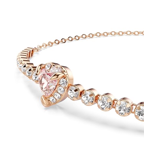 Miniatura 2 de Swarovski Pulsera One, Corazón, Rosa, Baño Tono Oro Rosa