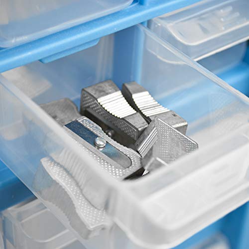 TekBox DIY Tool Bits Storage Organiser Unit - Workshop Parts Craft Box Cabinet (12 Drawer)