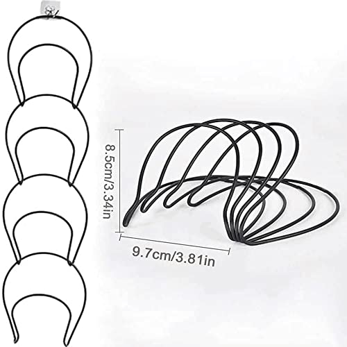 Linfidite 10 Pack Hat Rack Hanger Holder Organizer Closet Hanging Baseball Cap Display Storage Rack For Scarves Handbags Towels Clothes Ties Over Door Wall Mounted W Hanging Hook Black #TOP6