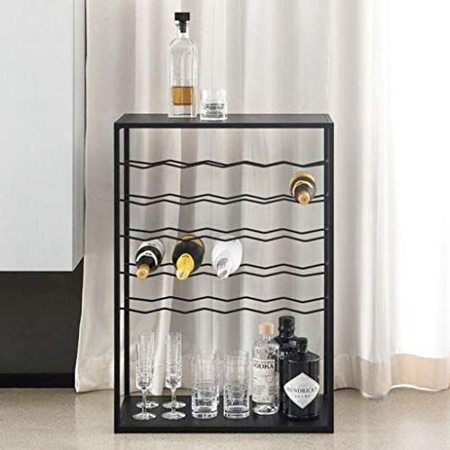 Soporte para botellas de vino de hierro forjado color negro miniatura 4