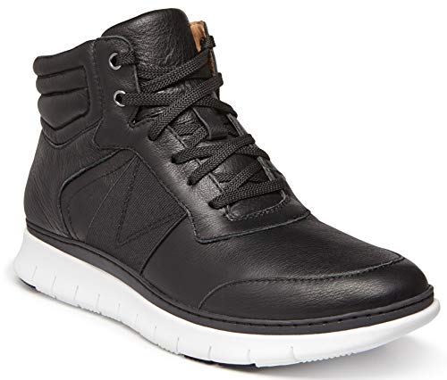 Vionic Men's Fresh Jamal High Top Sneakers- Lightweight Leather Shoes with Concealed Orthotic