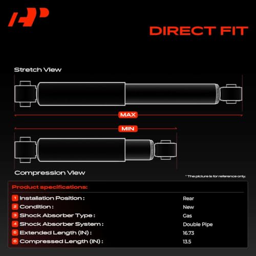 A-Premium Rear Shock Absorbers, Set of 2 - Compatible with Nissan by A-Premium - Used condition - Image 3