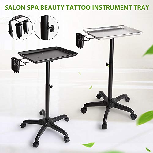 Chariot de salon en acier inoxydable noir réglable robuste