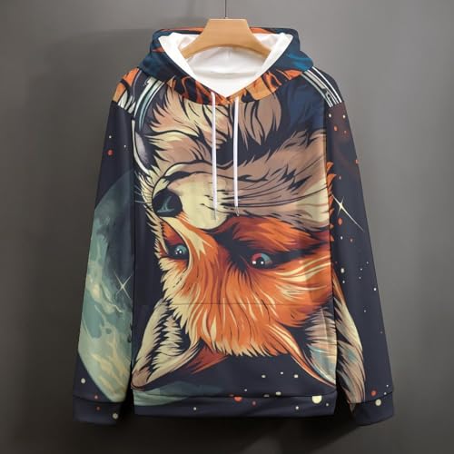 Hoodie Space Fox sweat à capuche pour homme et femme coupe pullover S - 5