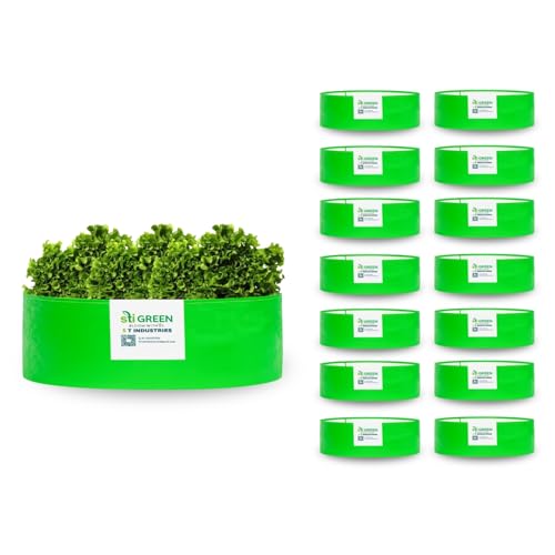Image of HDPE Grow Bags for Plants 18X6 Inch (Pack of 15) | 260 GSM Heavy Duty UV-Protected Round Green Colour Plant Bags for Terrace and Vegetable Gardening | Strong & Reusable|