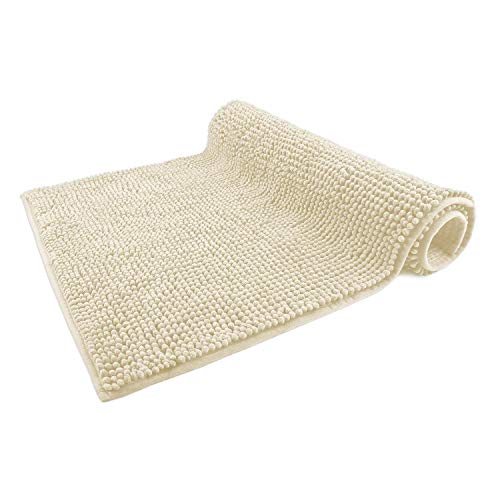 WohnDirect Badematte 50x80cm | Creme - rutschfest & Waschbar - Badezimmerteppich zum Set...