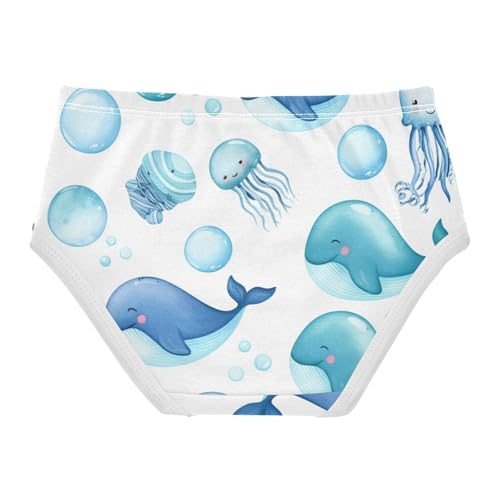 Durable Toddler Underwear Custom 2t Cotton Panties for Girl Cute Sea Animals Whales Kids Undies Briefs2