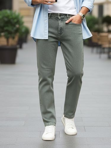 Image of Urbano Fashion Men's Regular Fit Heavy Washed Denim Jeans Stretchable