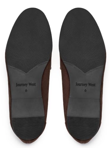 Image of Journey West Suede Tassel Loafer for Women Slip-on Belgian Penny Loafers Shoes for Women in Many Colors