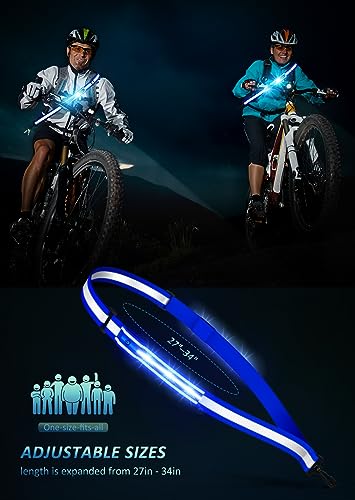 Ylzzrs LED Reflective Belt Sash Walking Gear,Safety Lights for Walkers at Night,High Visibility Safety Rechargeable Reflective Running Gear for Men Women Kids Night Dog Walking Gear (Blue) - Image 6
