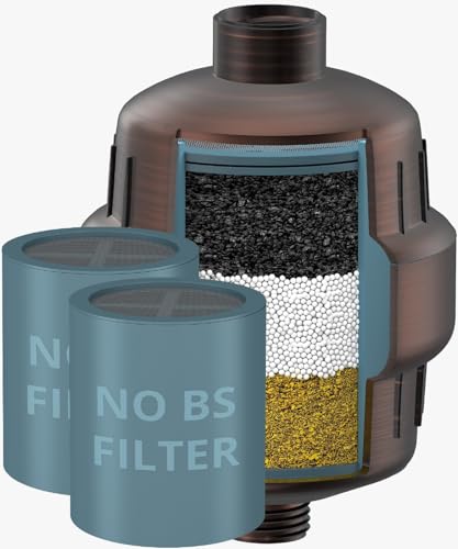 Image of Heavy Duty NO BS Shower Filter with Extra Replacement Cartridge - 99% Removal for Hard Water, Chlorine, Fluoride, Heavy Metals, Micro-Life, Organics and More
