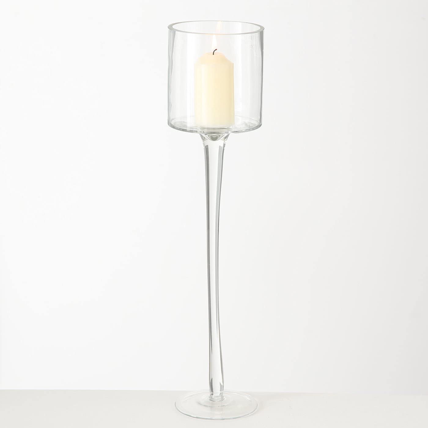3 Stück Kerzenständer, Teelichthalter Windlicht ohne Kerze, Hohe Elegante Gläser, Stilvolle Dekoration, Design-Windlichter, Höhe 30cm, 40cm, 50cm