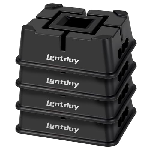 RV Trailer Jack Block, 4 Pcs RV Stabilizer Blocks Supports up to 15000 Lbs, for Any Types Travel Trailers 5th Wheels, Tongue Jacks, Post, Foot, and Round, Square, Scissor Stabilizers