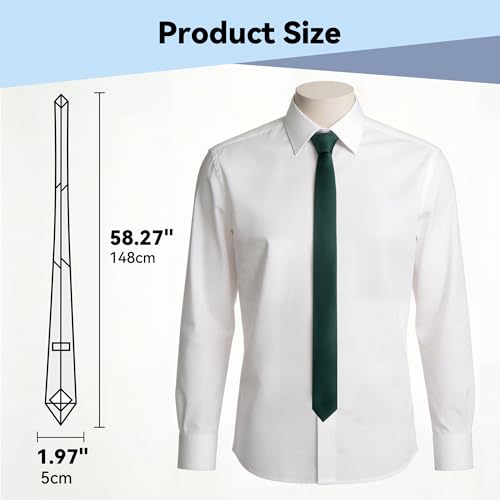 Image of Skinny Tie Men Women 2 inch (5CM) Slim Necktie Solid Thin Ties Formal