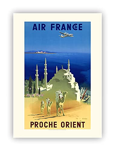 Affiche AIR FRANCE Proche Orient J. EVEN 1950 lithographie voyage