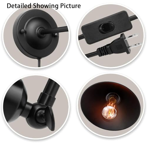 Aplique de pared LED moderno regulable de 240 grados con enchufe e interruptor para pasillo 4