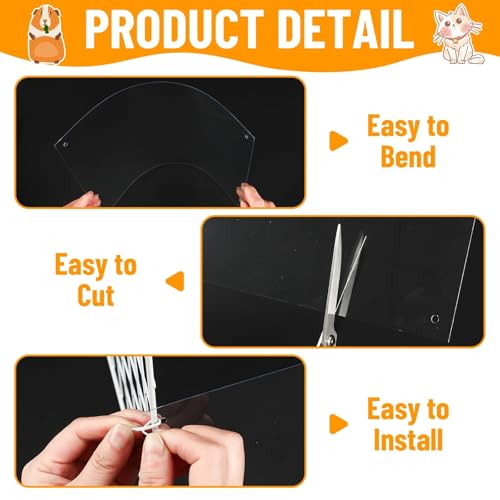 PETKNOWS 12 Pack Pet Cage Liner Protection Rabbit Cage Urine Guard Clear Cage Edge Liner Guinea Pig Side Lining Habitat Siding Small Animal Cage Accessories - Keep Litter in The Cage - Thumbnail 3