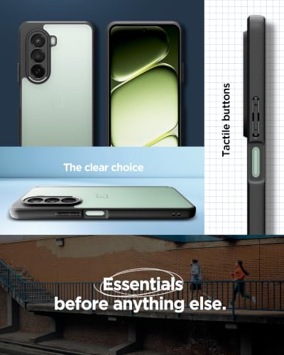 Image of Spigen Essential Sand Crystal for OnePlus Nord CE6 Lite Case [Transparent] [Black Bumper] OnePlus Nord CE 6 Lite Back Cover | TPU+PC - Matte Black