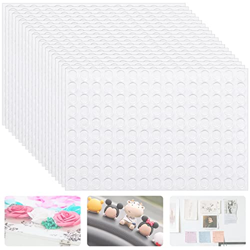3000 Stück Doppelseitige Klebepunkte Klare Klebepunkte Abnehmbare Klebemasse Wasserdichter Punktaufkleber Runde Acrylbandaufkleber Klebeaufkleber für Handwerk DIY Dekoration Bürobedarf 6mm Klebepads Cover