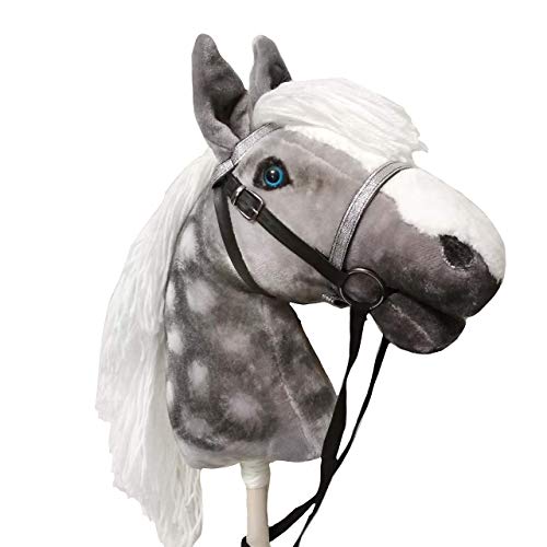 Dapple Gray Hobby horse Stick horse for children Horse toy on stick