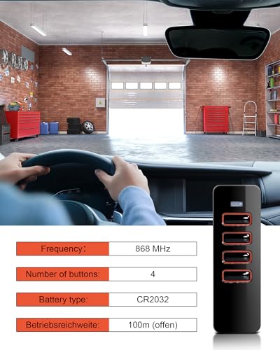 868Mhz Fernbedienung für Sommer Handsender für Sommer 4018V000, 4 Befehl für Pearl Funksender für Sommer 4015862001900, Garagentor Fernbedienung für Sommer Torantriebe, Rollencode (2PCS)